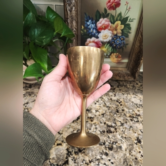 Other - Vintage Brass Wine Goblet / Chalice